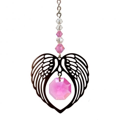 Wild Things Gifts Angel Wing Heart Birthstone Rose Hanging Ornament