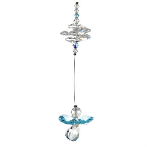 Wild Things Gifts Aquamarine Cascade Crystal Guardian Angel Suncatcher