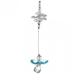 Aquamarine Cascade Crystal Guardian Angel Suncatcher