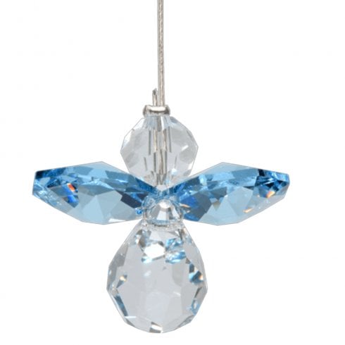 Wild Things Gifts Classic Crystal Guardian Angel Aquamarine Hanging Ornament