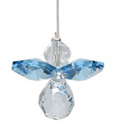 Classic Crystal Guardian Angel Aquamarine Hanging Ornament