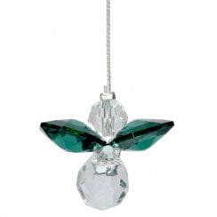 Classic Crystal Guardian Angel Emerald Hanging Ornament