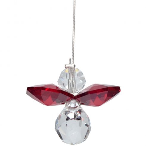 Wild Things Gifts Classic Crystal Guardian Angel Garnet Hanging Ornament