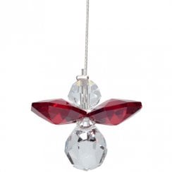Classic Crystal Guardian Angel Garnet Hanging Ornament