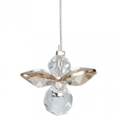 Classic Crystal Guardian Angel Gold Hanging Ornament