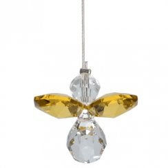 Classic Crystal Guardian Angel Topaz Hanging Ornament
