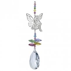 Confetti Crystal Fantasy Fairy Sitting Suncatcher