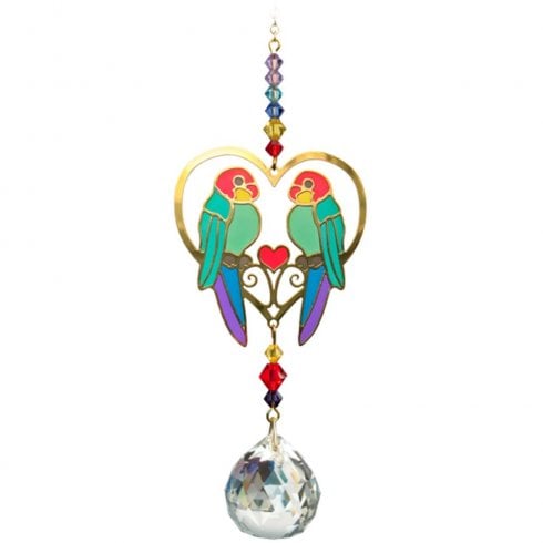 Wild Things Gifts Crystal Dreams Tropical Love Birds Suncatcher