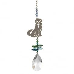 Crystal Fantasy Green Puppy Dog Suncatcher