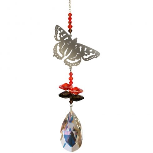 Wild Things Gifts Crystal Fantasy Red Admiral Butterfly Suncatcher