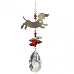 Crystal Fantasy Russet Red Dachshund Suncatcher
