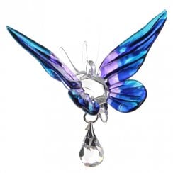 Fantasy Glass Butterfly Purple Hanging Ornament