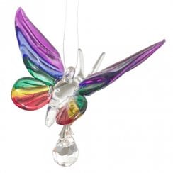 Fantasy Glass Butterfly Rainbow Hanging Ornament
