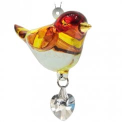 Fantasy Glass Pretty Little Goldfinch Hanging Ornament