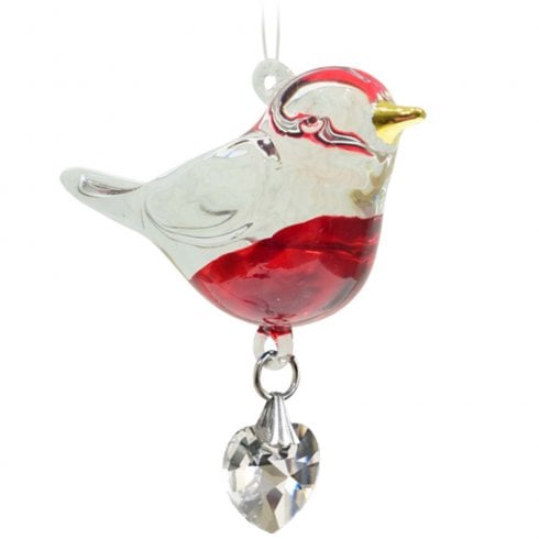 Wild Things Gifts Fantasy Glass Pretty Little Robin Hanging Ornament