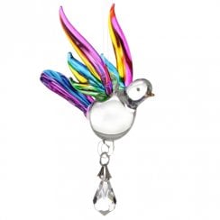 Fantasy Glass Songbird Tropical Hanging Ornament