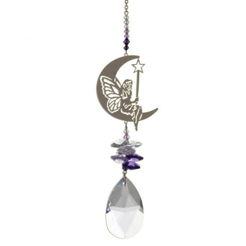 Wild Things Gifts Large Purple Crystal Fantasy Fairy with Wand Suncatcher