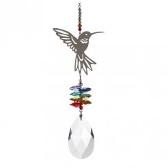 Large Rainbow Crystal Fantasy Hummingbird Suncatcher