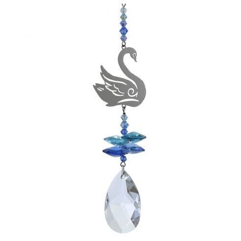 Wild Things Gifts Royal Blue Crystal Fantasy Swan Suncatcher