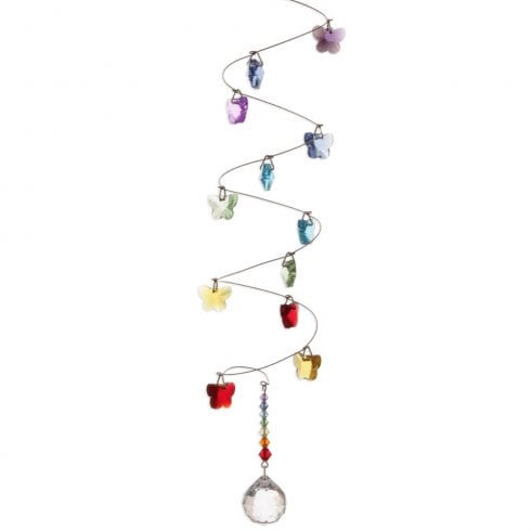 Wild Things Gifts Spiral Butterflies - 20mm Ball Rainbow Suncatcher